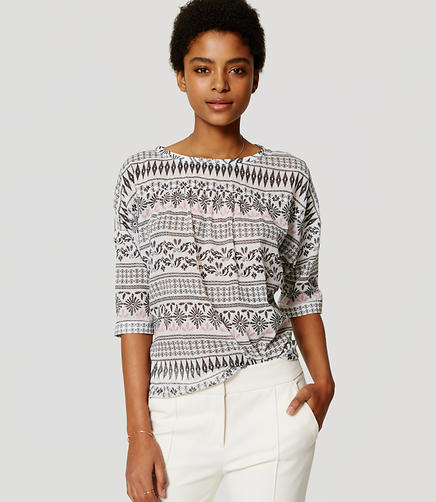 Image of Mosaic Stripe Drop Shoulder Blouse
