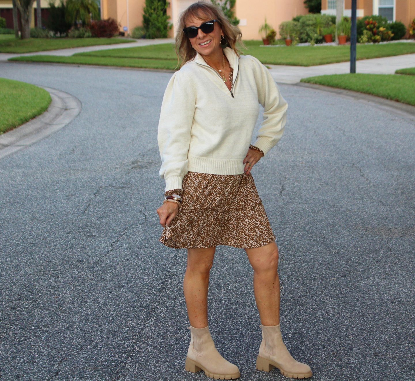 1/4 zip sweater + Dress + Lug Sole Boots
#fallfashion #falloutfits #lugsoleboots