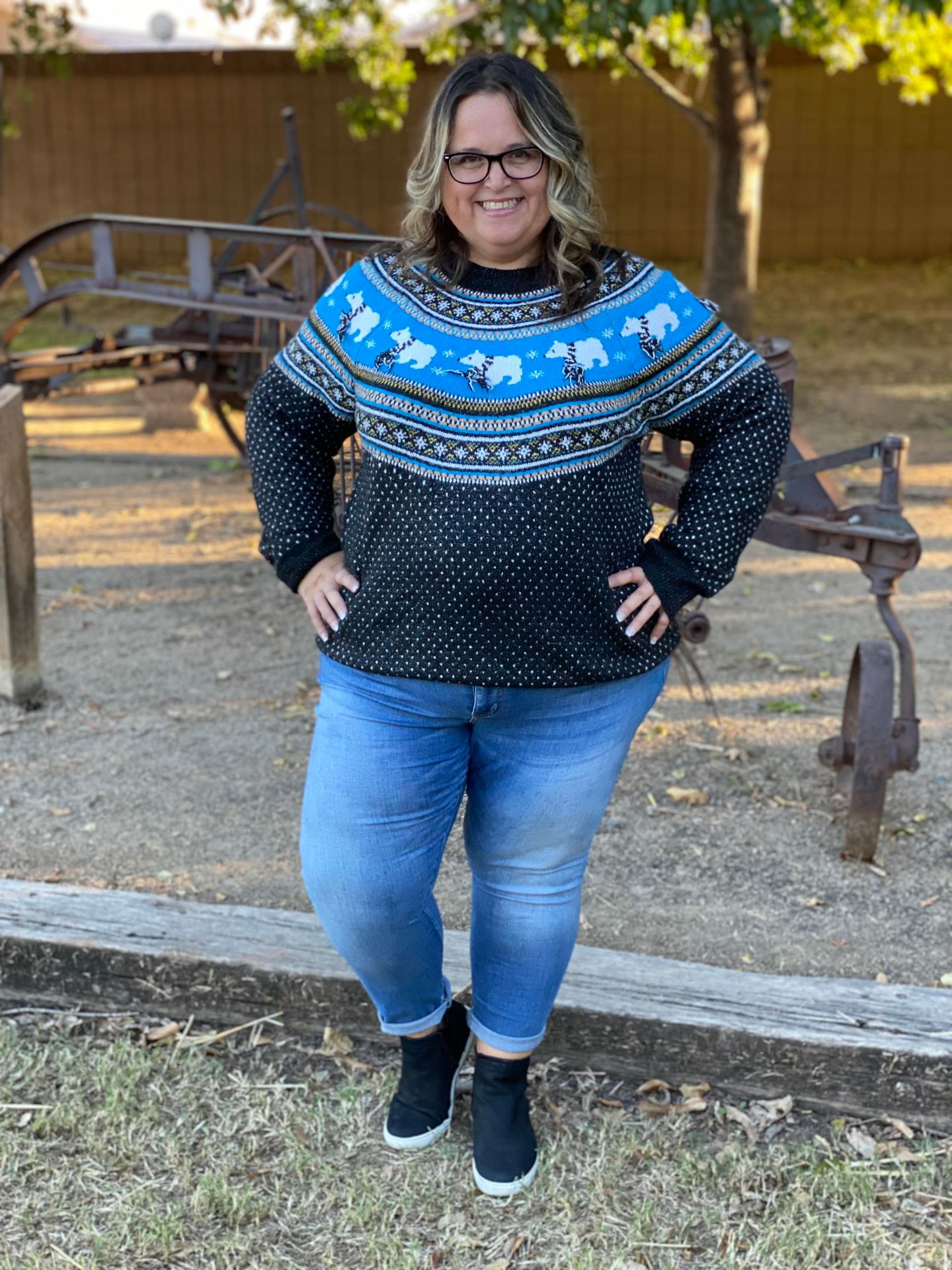 Cathie Fair Isle Sweater + Denim