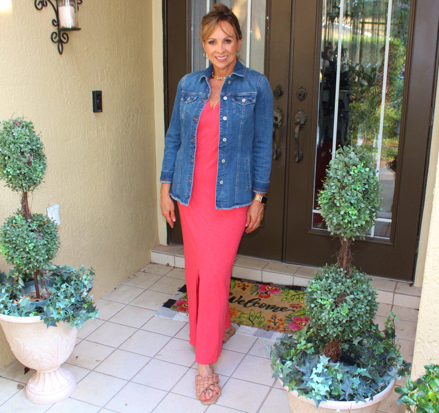 Chico's denim jacket + Target dress
Chico's is not frumpy