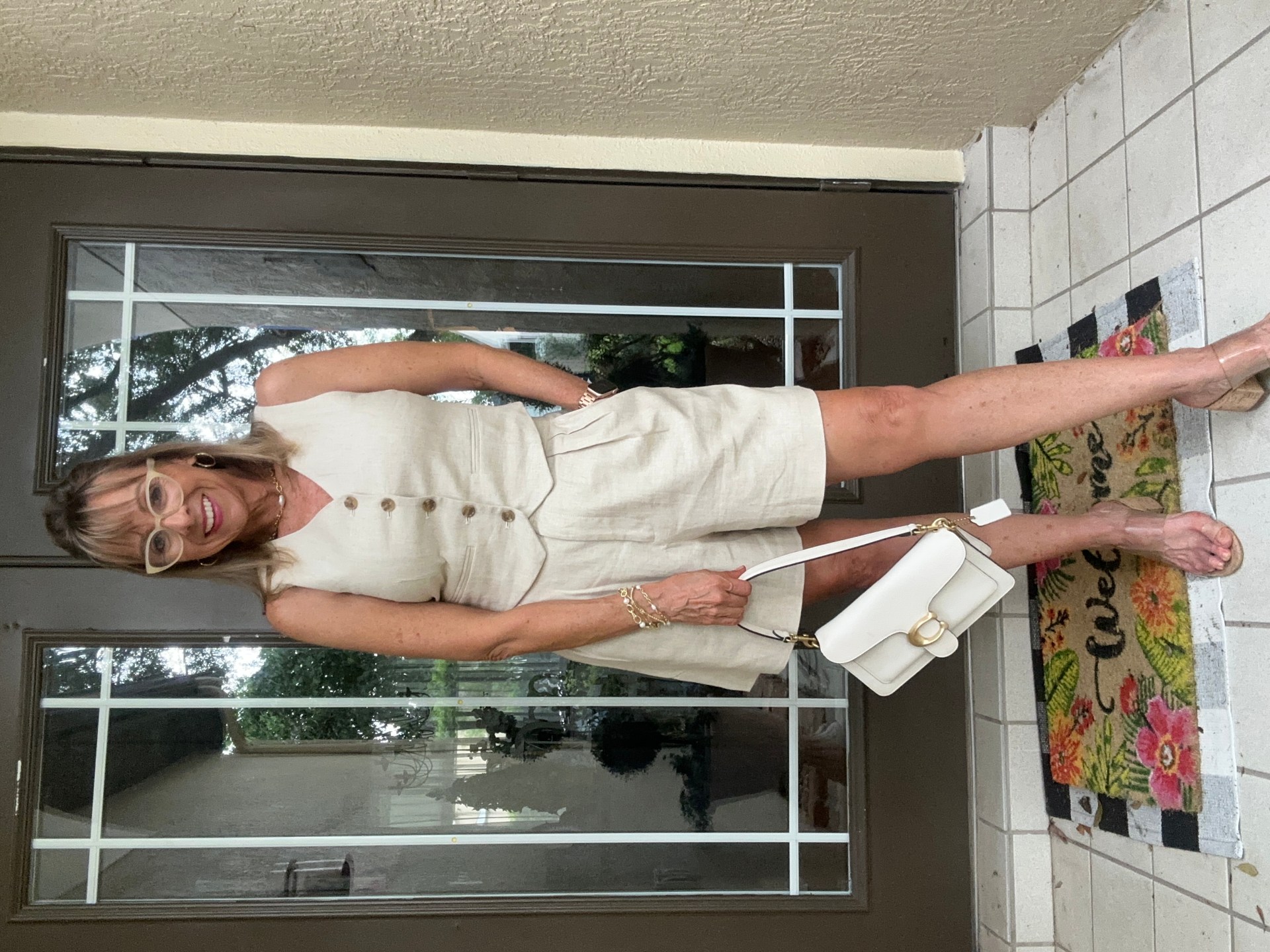 Linen shorts set