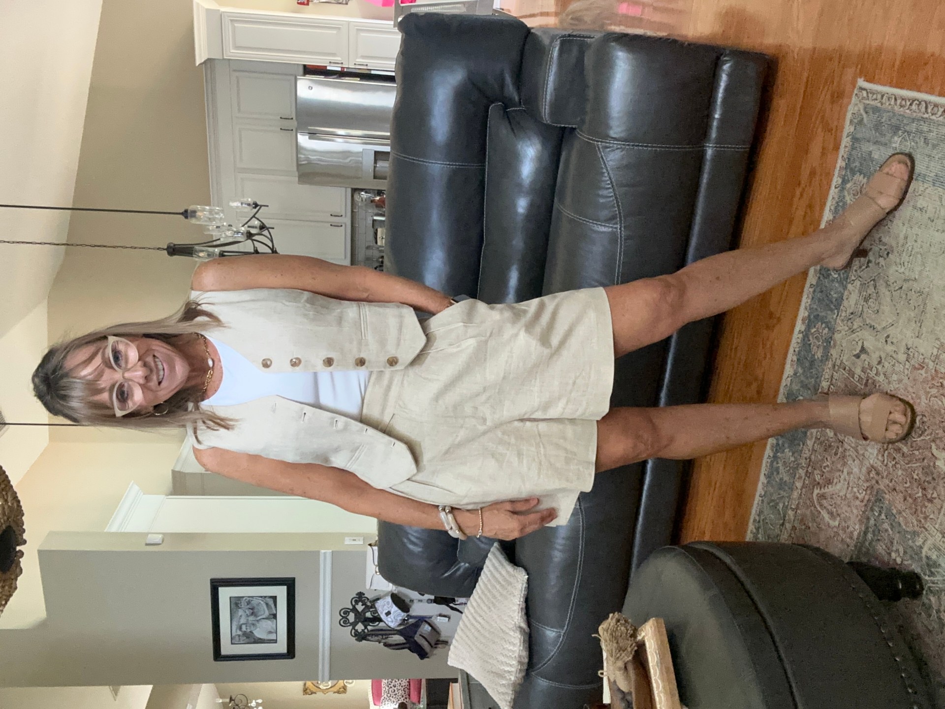 Linen shorts set
