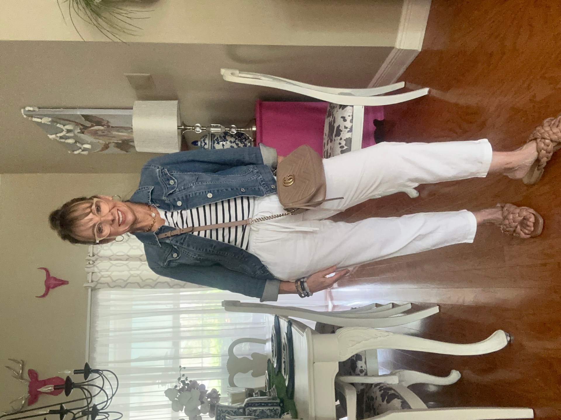 Denim Jacket + Striped Tee + White Linen Joggers
Friday Favorites