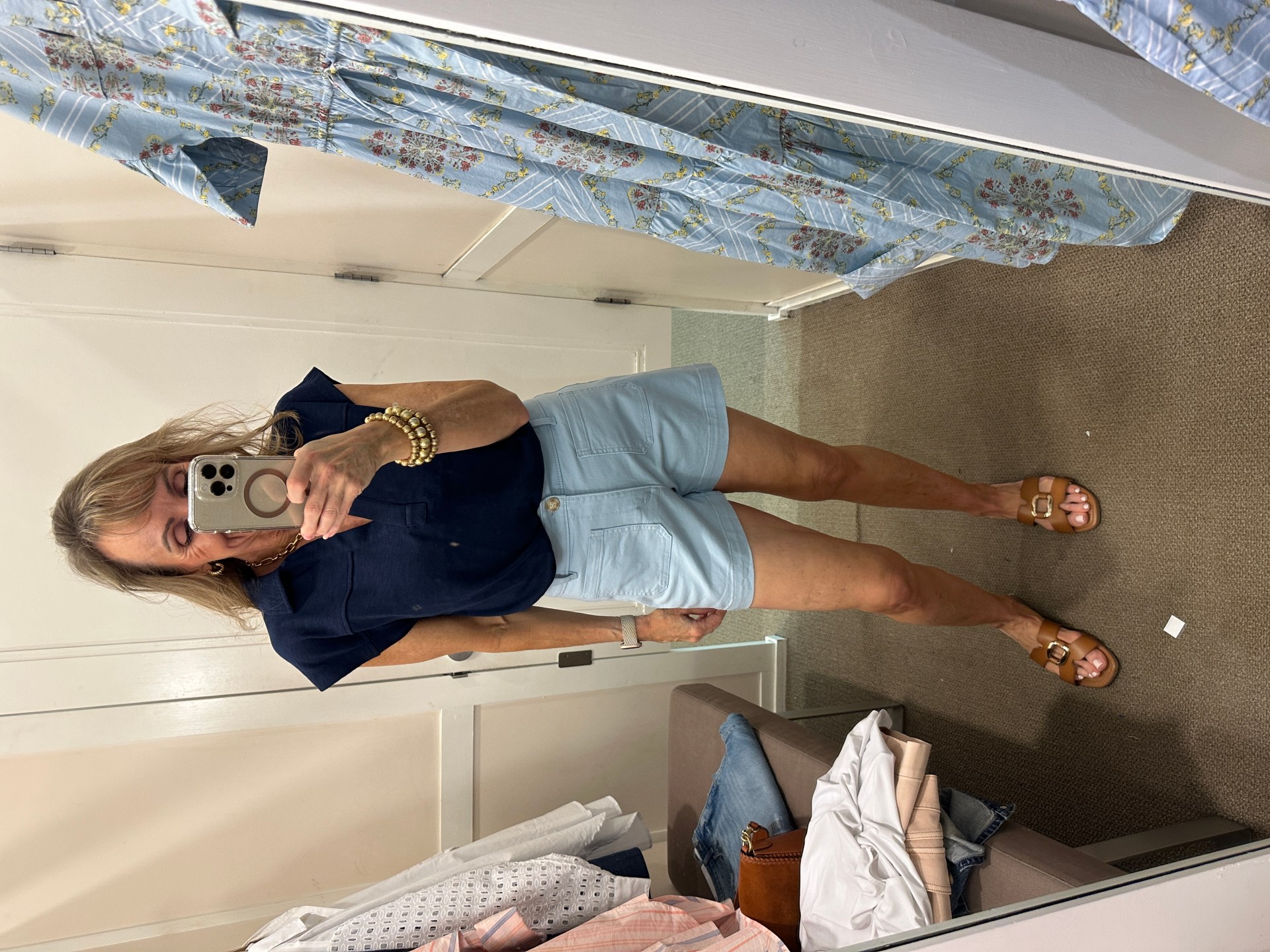 Loft Spring Try On
Blue Shorts + Blue Shirt