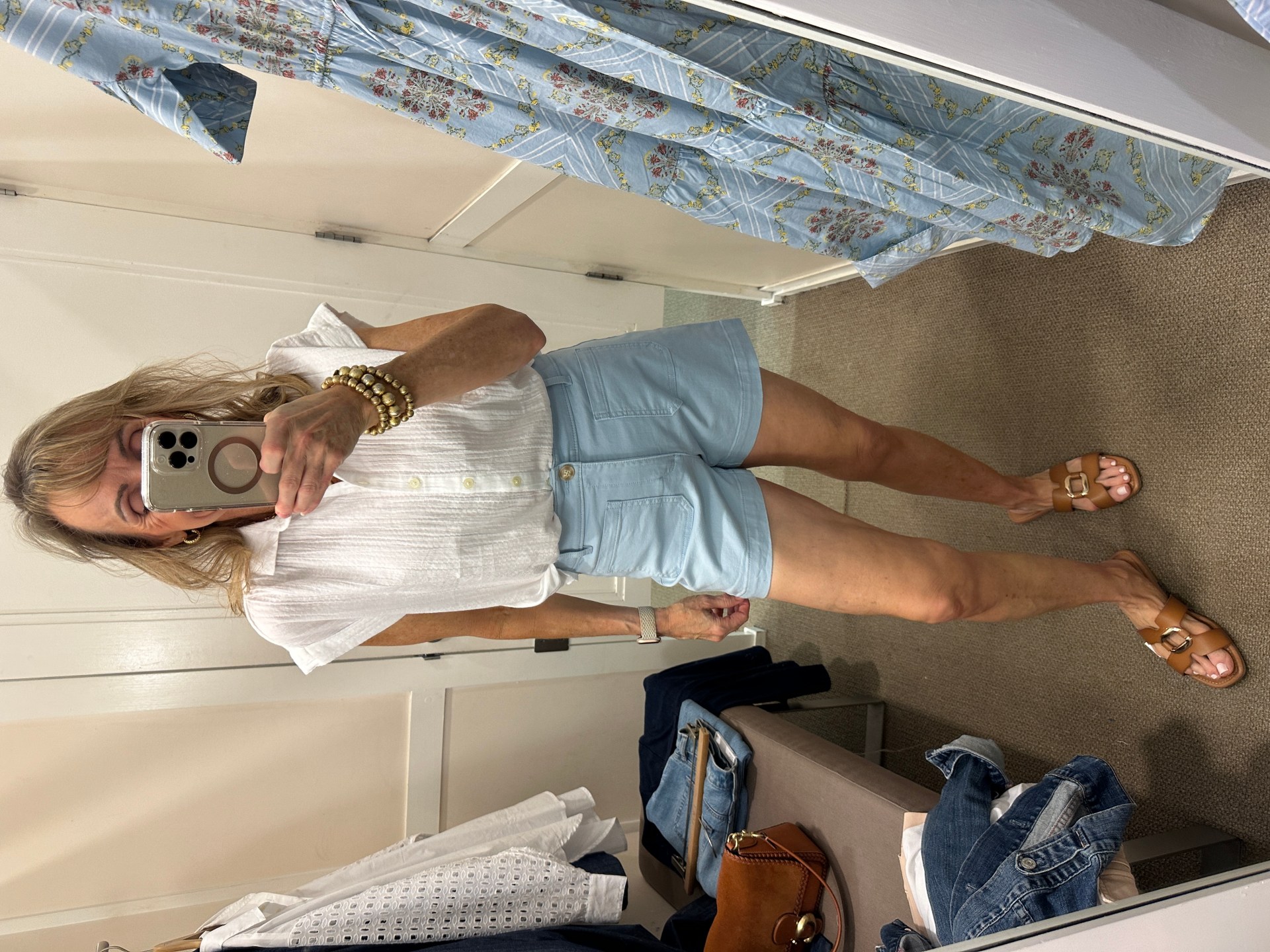 Loft Spring Try On
Blue Shorts + White Shirt